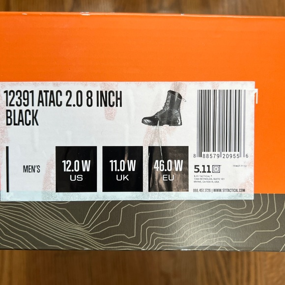 5.11 A.T.A.C. 2.0 8” Tactical Boots – Men’s 12W – BRAND NEW WITH BOX - Picture 2 of 8